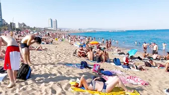 Beach Sant Sebastia, Barcelona beach walk ????walking Spain best beaches