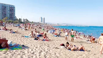 Beach Sant Sebastia, Barcelona beach walk ????walking Spain best beaches