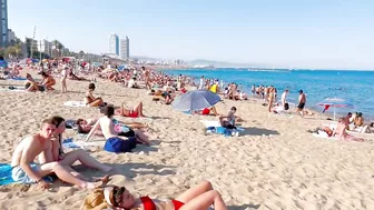 Beach Sant Sebastia, Barcelona beach walk ????walking Spain best beaches