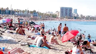 Beach Sant Sebastia, Barcelona beach walk ????walking Spain best beaches