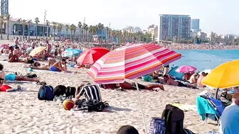 Beach Sant Sebastia, Barcelona beach walk ????walking Spain best beaches