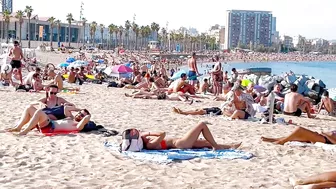 Beach Sant Sebastia, Barcelona beach walk ????walking Spain best beaches