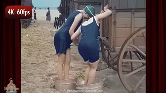 A Day at the Beach - c.1921 | AI Colorized Sound Film 4k hdr 60fps