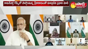 Commonwealth Games 2022 : PM Modi Interacts With Commonwealth Athletes | Sakshi TV