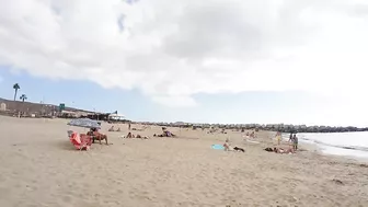 Walking Tour Barcelona Spain. Beach Walk 4k. Summer 2022