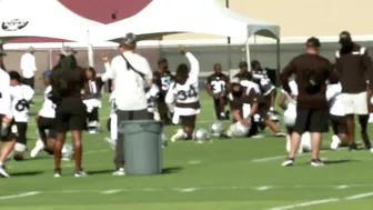 Raiders first practice, early stretching - July 21, 2022