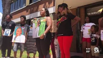 Protesters gather at Riviera Beach Police Department