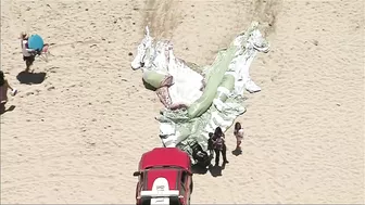 Watch: Beachgoers capture small plane crash in ocean at Huntington Beach