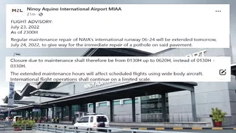 TRAVEL UPDATE; MANILA INTL AIRPORT ANNOUNCEMENT MORE FLIGHTS ARE DIVERTED