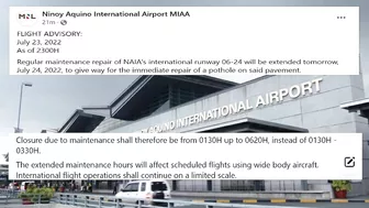 TRAVEL UPDATE; MANILA INTL AIRPORT ANNOUNCEMENT MORE FLIGHTS ARE DIVERTED