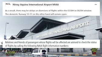 TRAVEL UPDATE; MANILA INTL AIRPORT ANNOUNCEMENT MORE FLIGHTS ARE DIVERTED