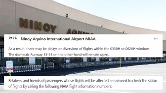 TRAVEL UPDATE; MANILA INTL AIRPORT ANNOUNCEMENT MORE FLIGHTS ARE DIVERTED