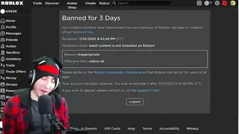 Roblox Banned Me For 3 Days...