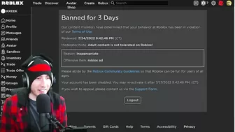 Roblox Banned Me For 3 Days...