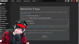 Roblox Banned Me For 3 Days...