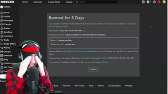 Roblox Banned Me For 3 Days...