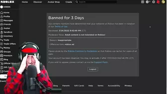 Roblox Banned Me For 3 Days...