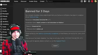 Roblox Banned Me For 3 Days...