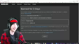 Roblox Banned Me For 3 Days...