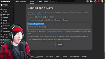 Roblox Banned Me For 3 Days...