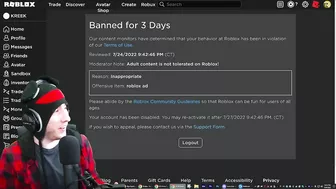 Roblox Banned Me For 3 Days...