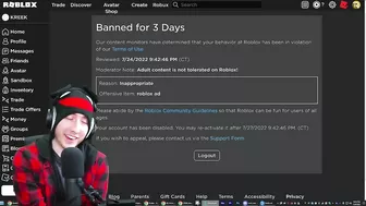 Roblox Banned Me For 3 Days...