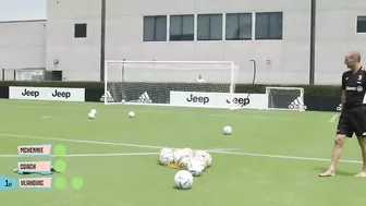 ????Allegri vs McKennie vs Vlahovic in Post Training Crossbar Challenge! | Juventus on the Road