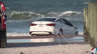 Car crashes through crowded Florida beach, injures multiple people