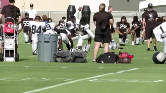 Raiders training camp FIRST DAY WITH PADS Stretching - July 27, 2022