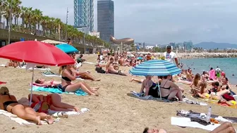 Barcelona beach walk, beach Barceloneta????walking Spain best beaches