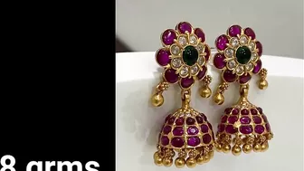 New Models Gold Ruby Jhumkas with Weight | Latest Gold Ruby Jhumkas