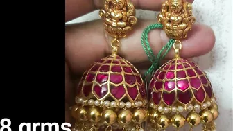 New Models Gold Ruby Jhumkas with Weight | Latest Gold Ruby Jhumkas