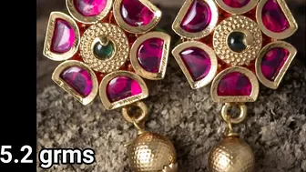 New Models Gold Ruby Jhumkas with Weight | Latest Gold Ruby Jhumkas