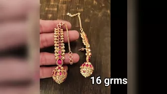 New Models Gold Ruby Jhumkas with Weight | Latest Gold Ruby Jhumkas