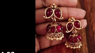 New Models Gold Ruby Jhumkas with Weight | Latest Gold Ruby Jhumkas