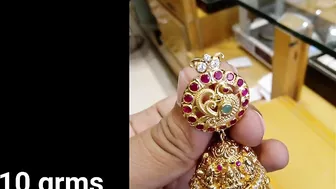 New Models Gold Ruby Jhumkas with Weight | Latest Gold Ruby Jhumkas