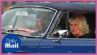 Prince Charles and Camilla pull up to the Commonwealth Games in style during Opening Ceremony