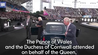 Prince Charles and Camilla pull up to the Commonwealth Games in style during Opening Ceremony