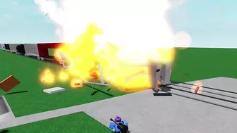 ROBLOX Destroy the bridge and crash the train!