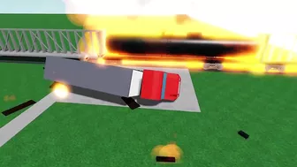 ROBLOX Destroy the bridge and crash the train!