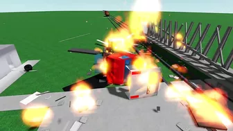 ROBLOX Destroy the bridge and crash the train!