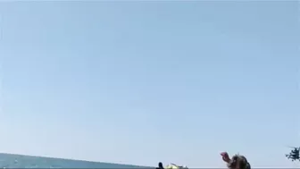 The Passage Of A Russia’s Helicopters Over A Beach Low Altitude