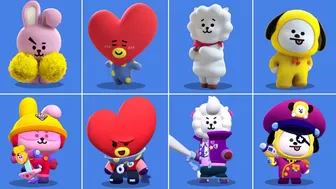 BT21 Original vs Brawl Stars | Line Friends