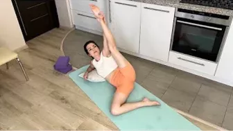 Stretching at home with Pauline