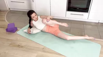 Stretching at home with Pauline