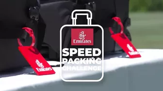 Emirates Speed Packing Challenge | Gabriel Jesus, Gabriel Magalhães, Gabriel Martinelli, Nico Pepe