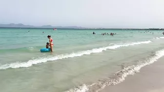 IBIZA Beach Summer - Long Beach Alcudia Amazing Beach Mallorca Island Life Walking 4K Travel Vlog