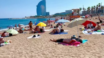 Barcelona beach walk, beach Sant Sebastia/walking Spain best beaches