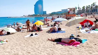 Barcelona beach walk, beach Sant Sebastia/walking Spain best beaches