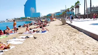 Barcelona beach walk, beach Sant Sebastia/walking Spain best beaches